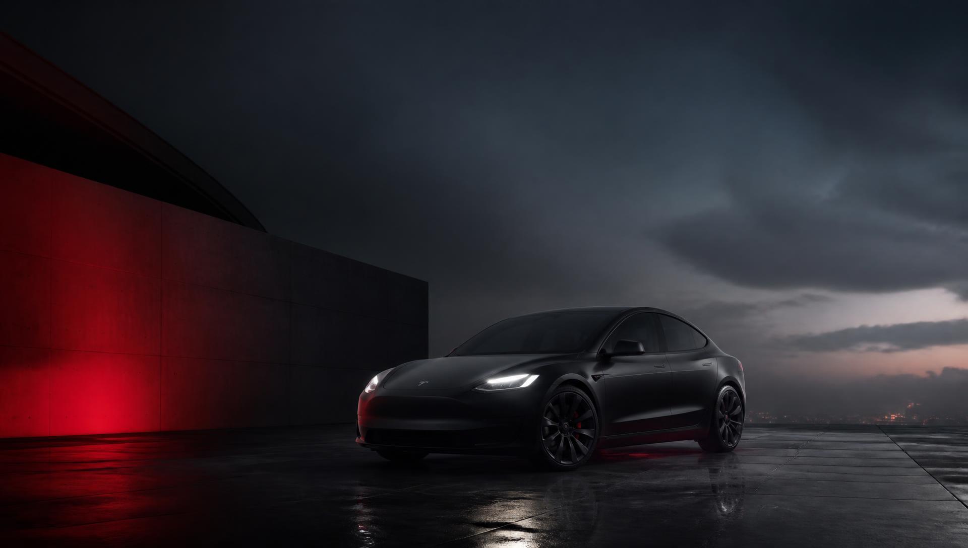 Premium electric vehicle at dusk